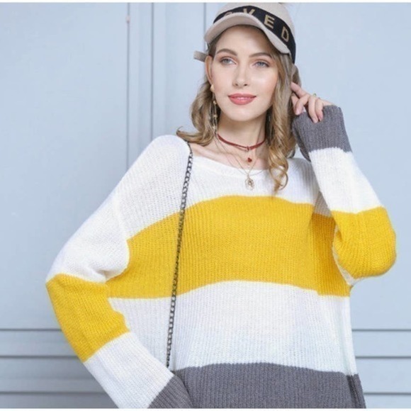 Vici Sweaters - Vici Collection Yasmine Colorblock Knit Women’s Sweater SZ S